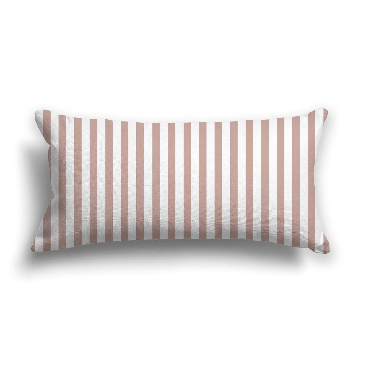 Off-White Cotton Canvas Cushion Covers with Thin Salmon Bars on Front, CACU-CC-1139-241, 61 x 30 cm, 24 x 12 inches
