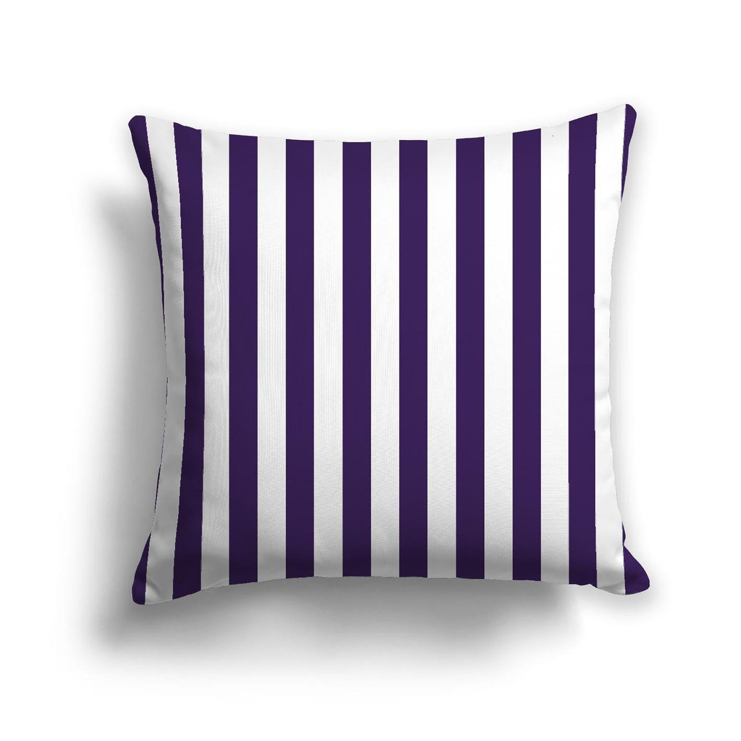 Off-White Cotton Canvas Cushion Covers with Purple Bars on Front, CACU-CC-1143-051, 46 x 46 cm, 18 x 18 inches