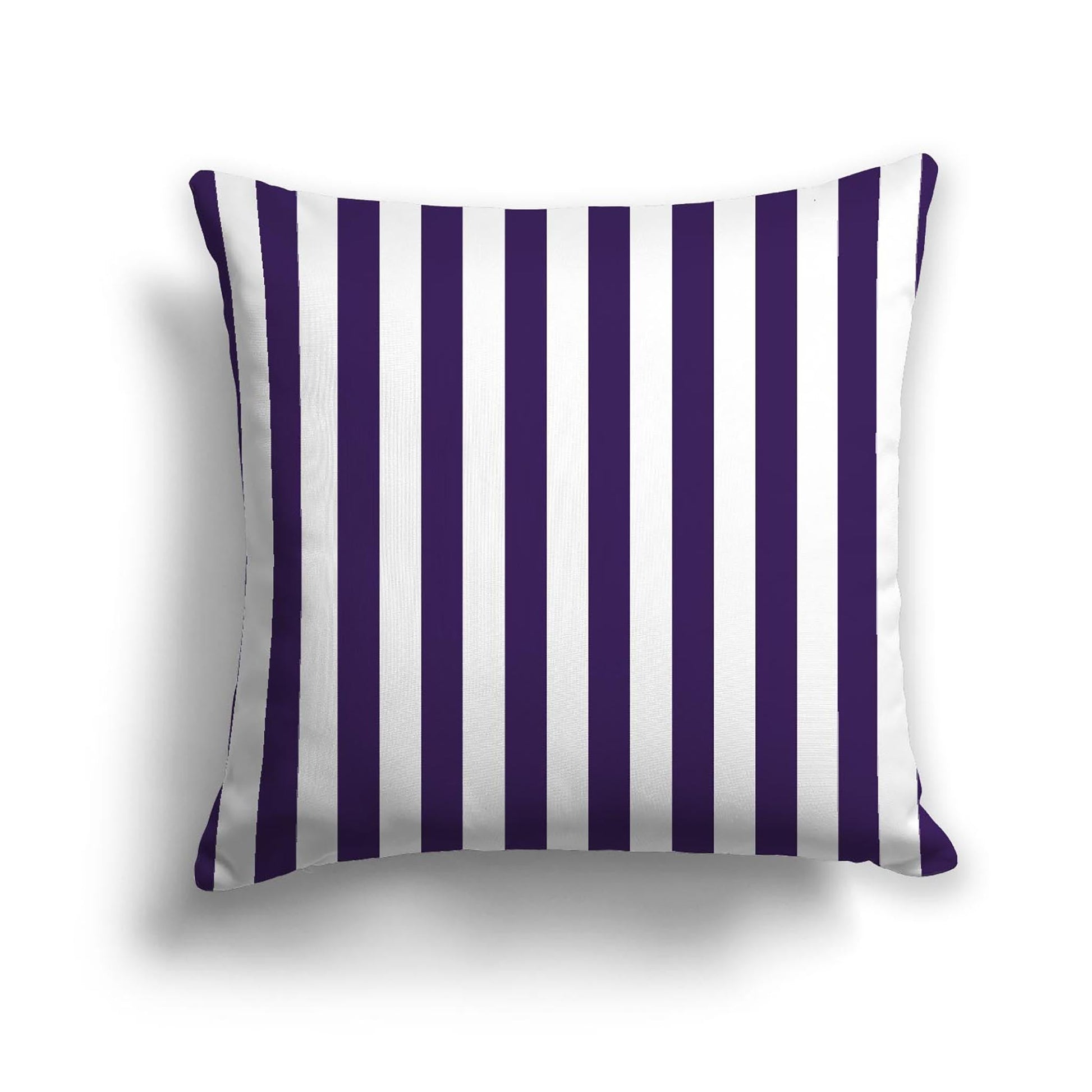 Off-White Cotton Canvas Cushion Covers with Purple Bars on Front, CACU-CC-1143-051, 46 x 46 cm, 18 x 18 inches