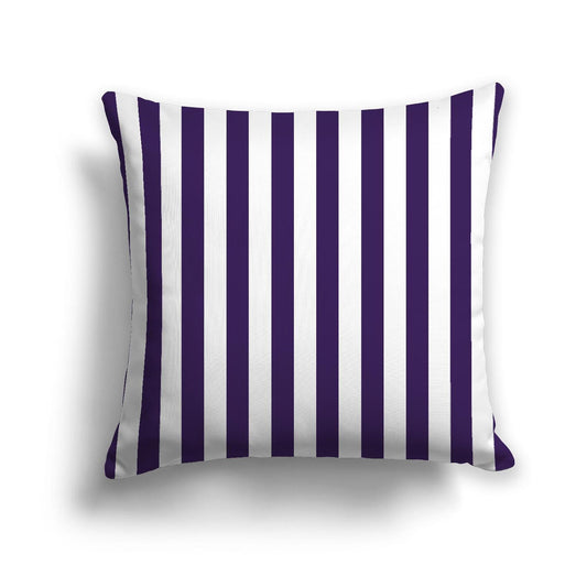 Off-White Cotton Canvas Cushion Covers with Purple Bars on Front, CACU-CC-1143-051, 46 x 46 cm, 18 x 18 inches