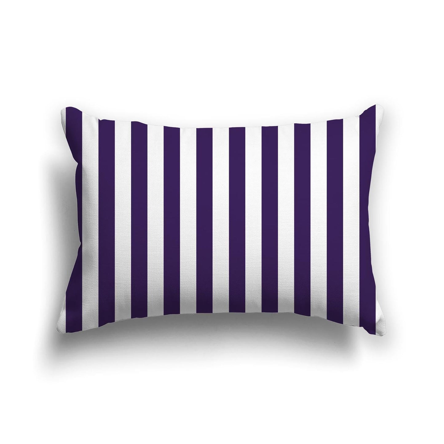 Off-White Cotton Canvas Cushion Covers with Purple Bars on Front, CACU-CC-1143-051, 51 x 36 cm, 20 x 14 inches