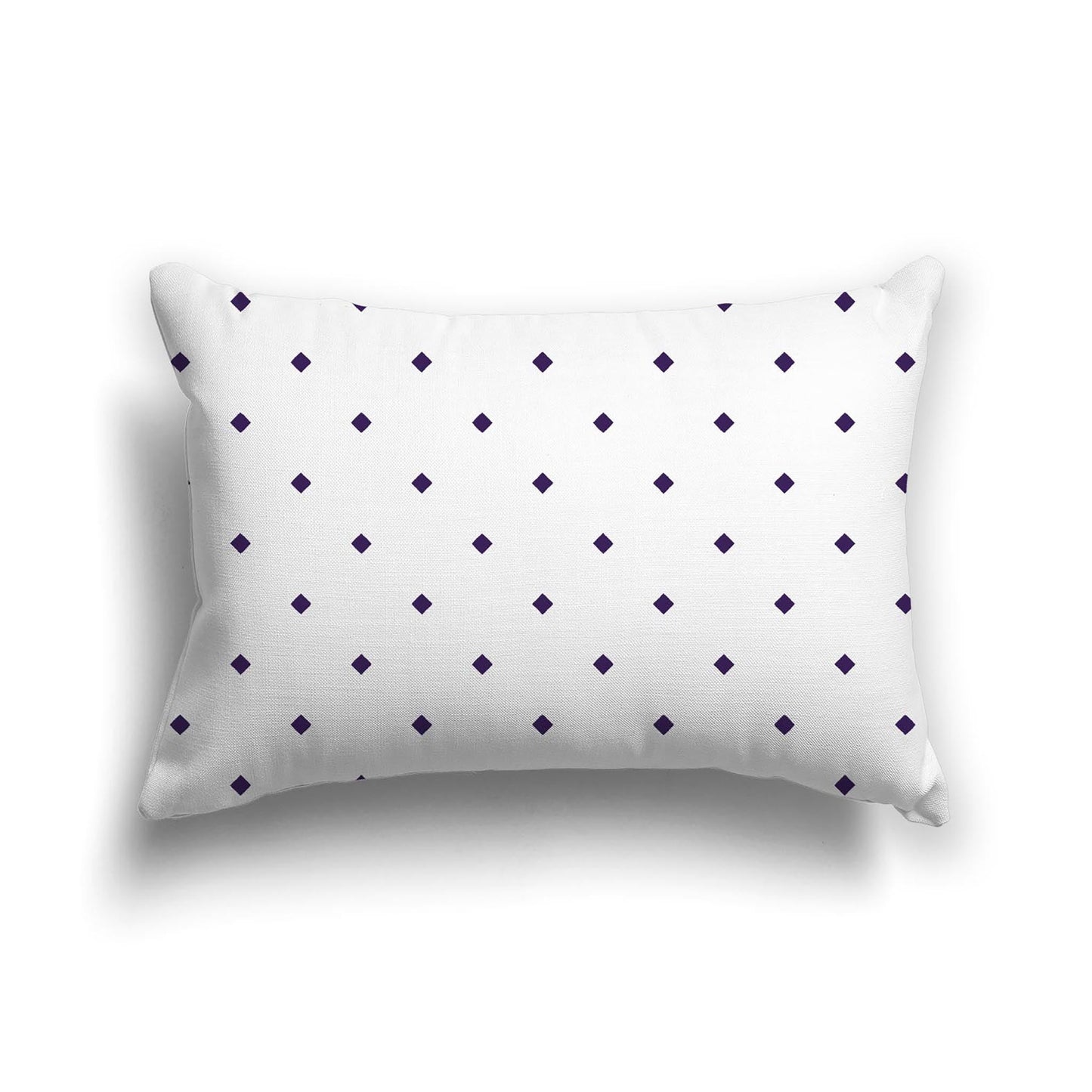 Off-White Cotton Canvas Cushion Covers with Purple Diamonds on Front, CACU-CC-1143-101, 51 x 36 cm, 20 x 14 inches