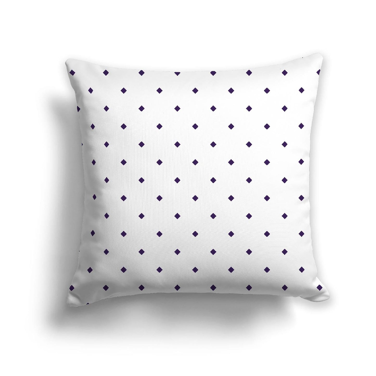 Off-White Cotton Canvas Cushion Covers with Purple Diamonds on Front, CACU-CC-1143-101, 56 x 56 cm, 22 x 22 inches