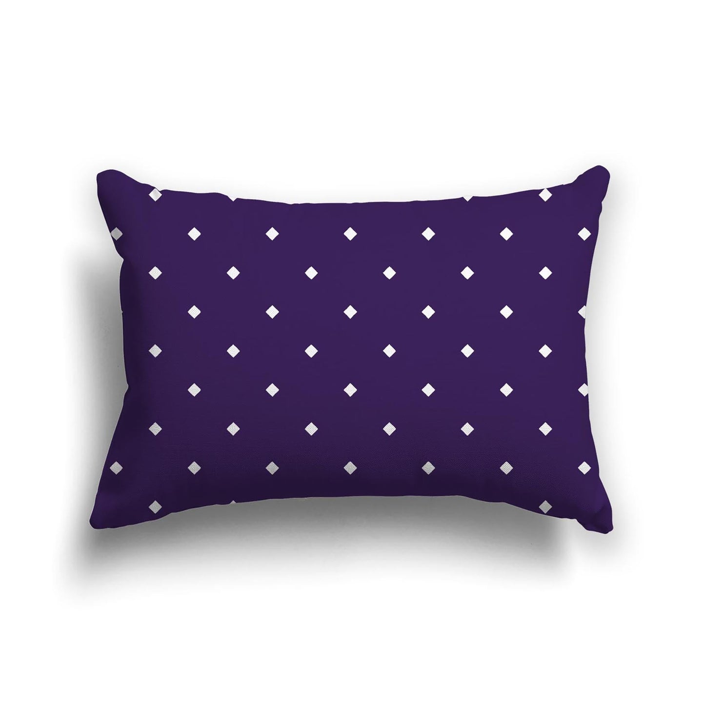 Purple Cotton Canvas Cushion Covers with Off-White Diamonds on Front, CACU-CC-1143-102, 51 x 36 cm, 20 x 14 inches