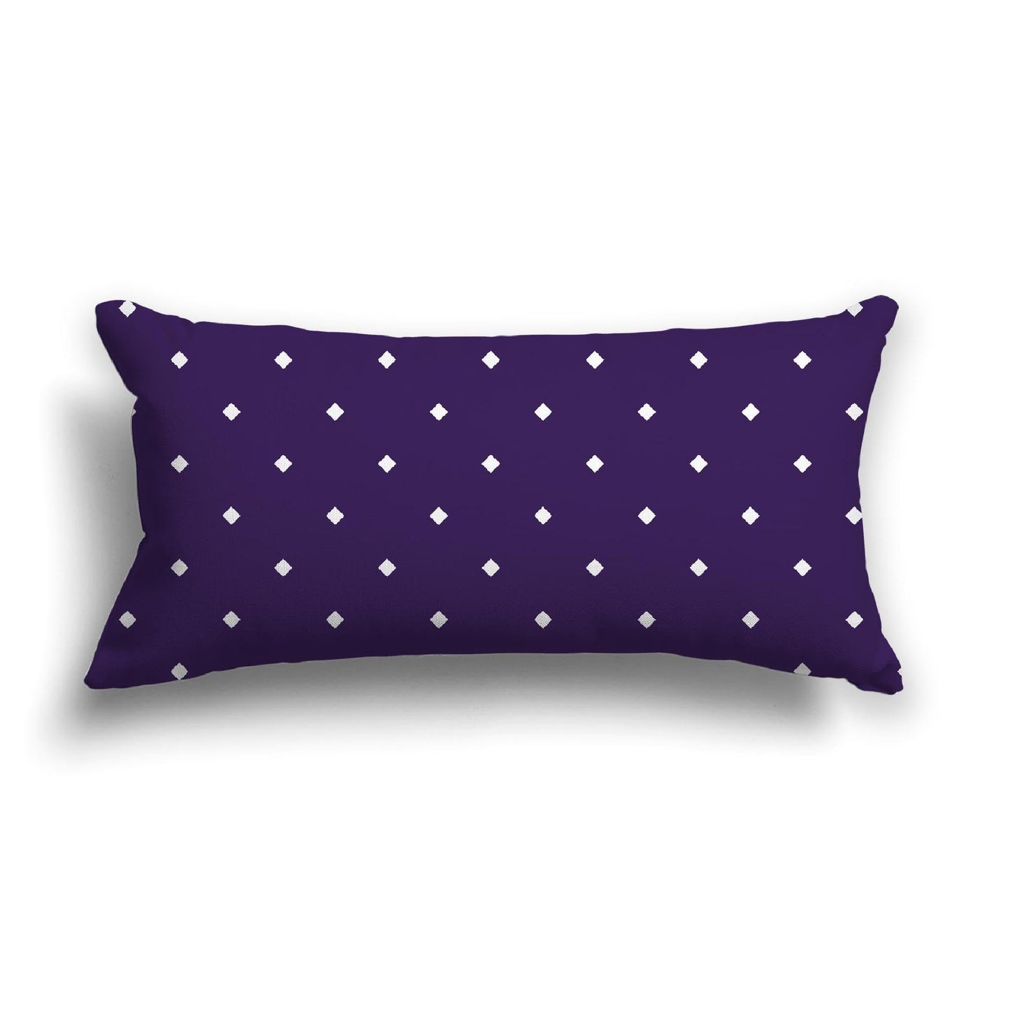 Purple Cotton Canvas Cushion Covers with Off-White Diamonds on Front, CACU-CC-1143-102, 61 x 30 cm, 24 x 12 inches