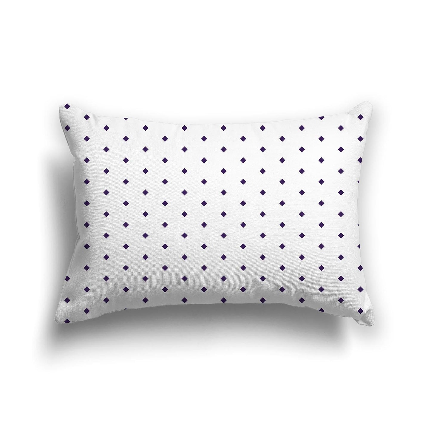 Off-White Cotton Canvas Cushion Covers with Fine Purple Diamonds on Front, CACU-CC-1143-111, 51 x 36 cm, 20 x 14 inches
