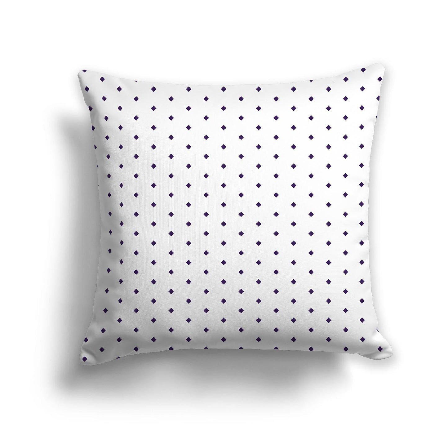 Off-White Cotton Canvas Cushion Covers with Fine Purple Diamonds on Front, CACU-CC-1143-111, 56 x 56 cm, 22 x 22 inches