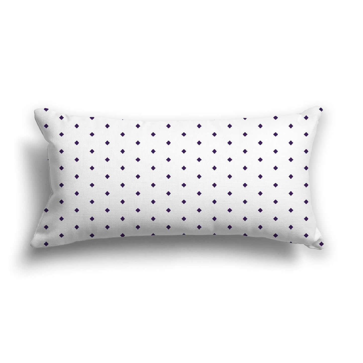 Off-White Cotton Canvas Cushion Covers with Fine Purple Diamonds on Front, CACU-CC-1143-111, 61 x 30 cm, 24 x 12 inches