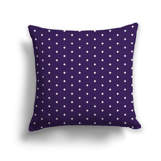 Purple Cotton Canvas Cushion Covers with Fine Off-White Diamonds on Front, CACU-CC-1143-112, 46 x 46 cm, 18 x 18 inches
