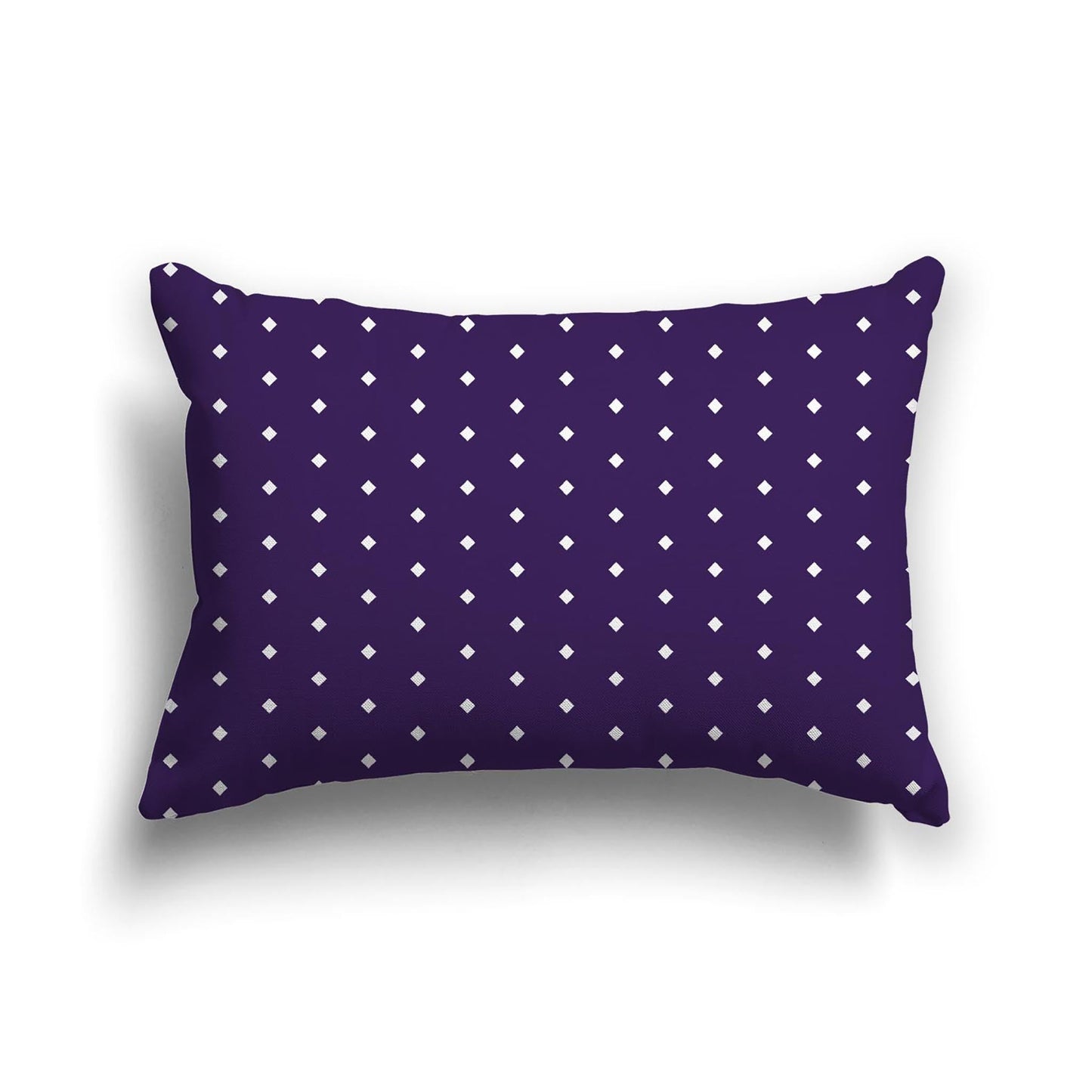 Purple Cotton Canvas Cushion Covers with Fine Off-White Diamonds on Front, CACU-CC-1143-112, 51 x 36 cm, 20 x 14 inches