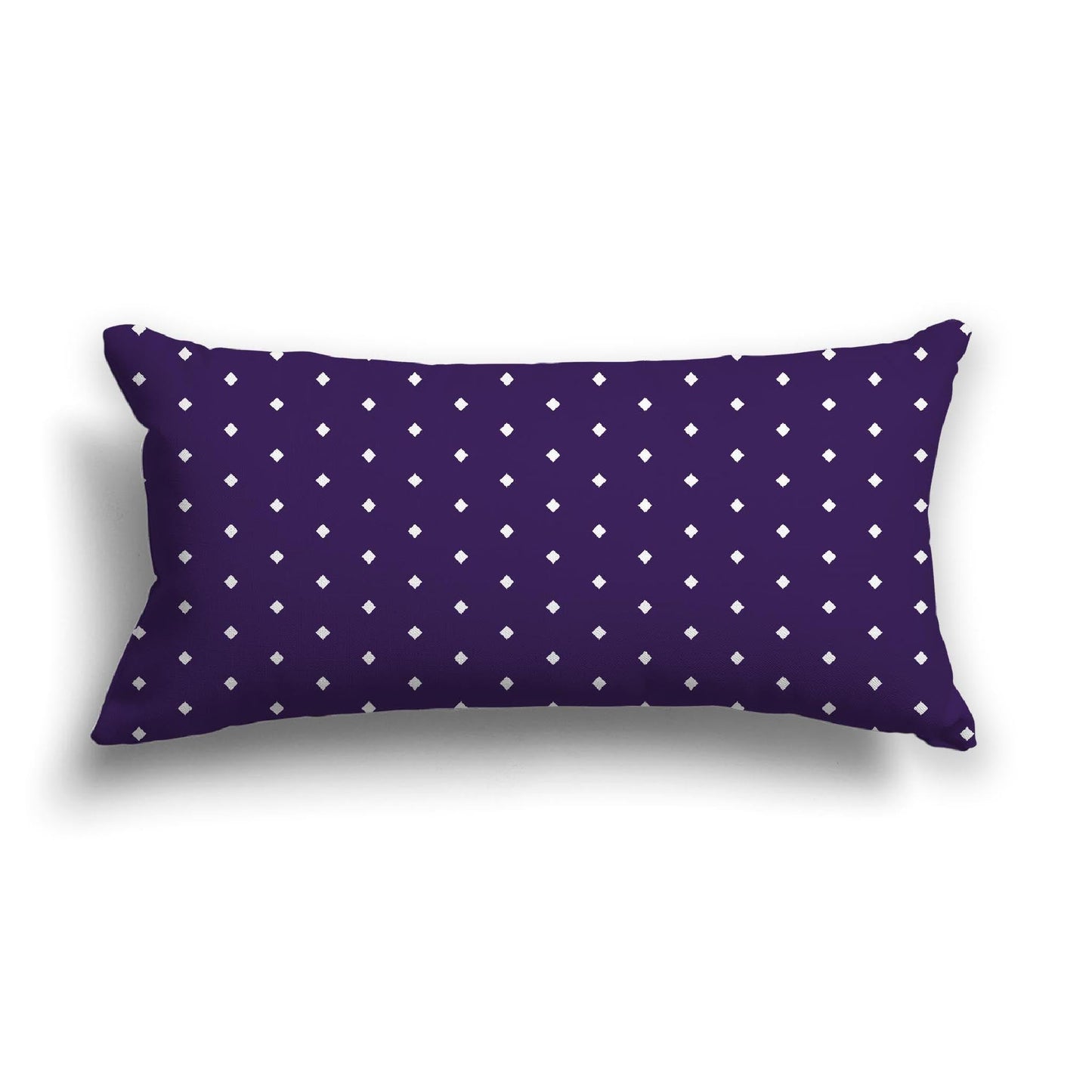Purple Cotton Canvas Cushion Covers with Fine Off-White Diamonds on Front, CACU-CC-1143-112, 61 x 30 cm, 24 x 12 inches