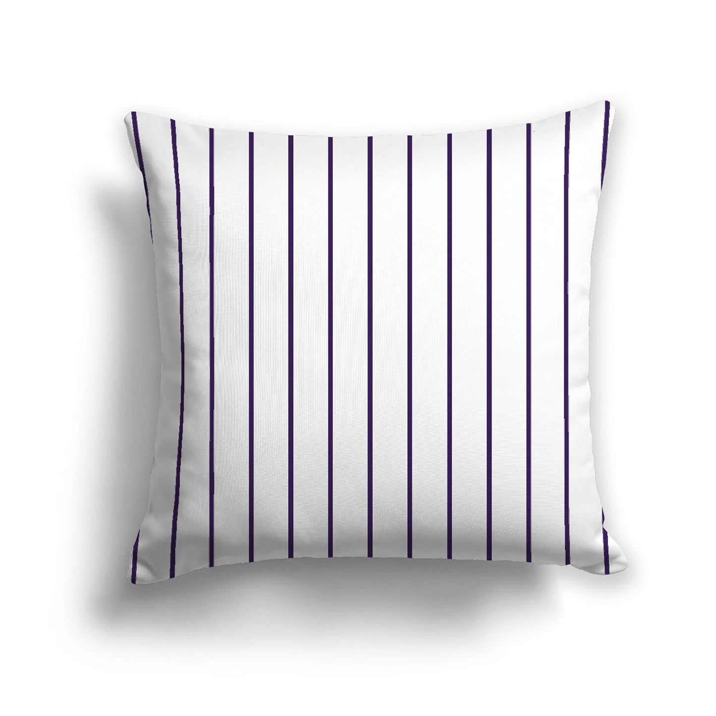 Off-White Cotton Canvas Cushion Covers with Fine Purple Stripes on Front, CACU-CC-1143-151, 46 x 46 cm, 18 x 18 inches
