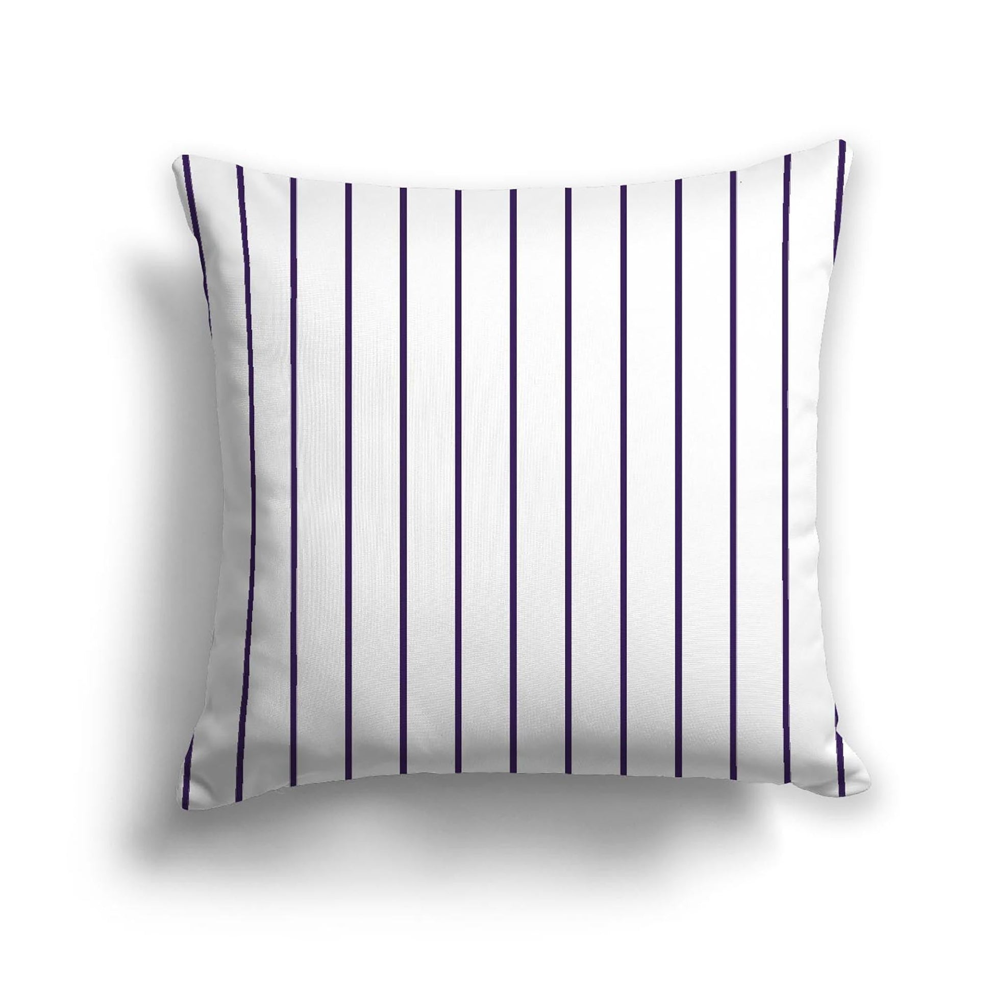 Off-White Cotton Canvas Cushion Covers with Fine Purple Stripes on Front, CACU-CC-1143-151, 46 x 46 cm, 18 x 18 inches