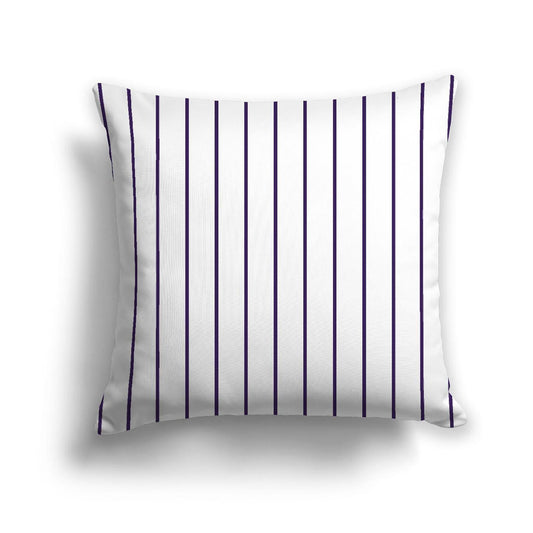 Off-White Cotton Canvas Cushion Covers with Fine Purple Stripes on Front, CACU-CC-1143-151, 46 x 46 cm, 18 x 18 inches