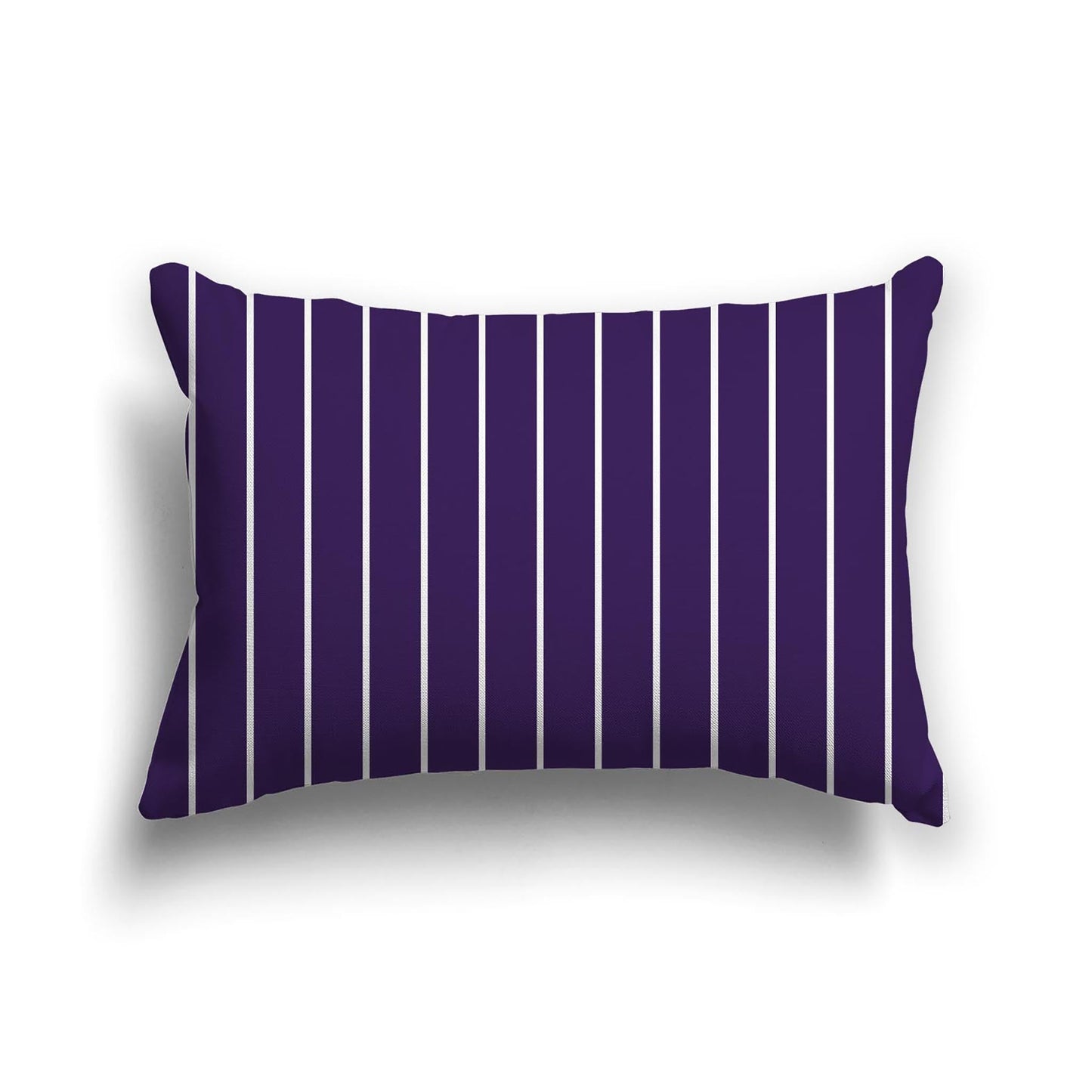 Purple Cotton Canvas Cushion Covers with Fine Off-White Stripes on Front, CACU-CC-1143-152, 51 x 36 cm, 20 x 14 inches
