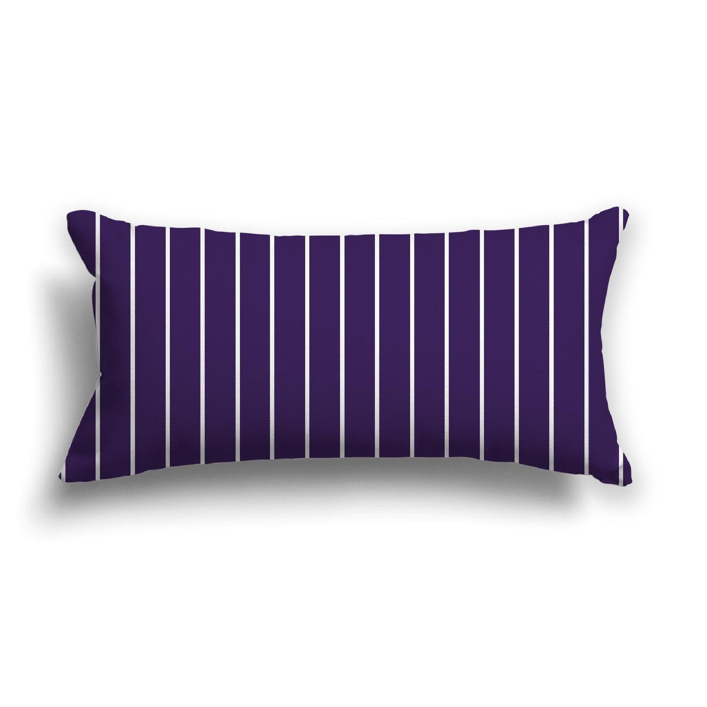 Purple Cotton Canvas Cushion Covers with Fine Off-White Stripes on Front, CACU-CC-1143-152, 61 x 30 cm, 24 x 12 inches