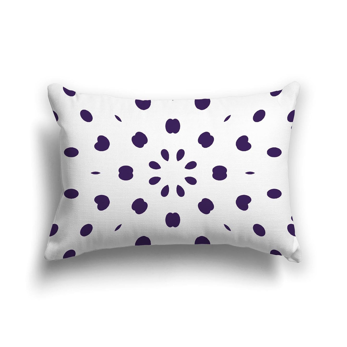 Off-White Cotton Canvas Cushion Covers with Purple Burst Pattern on Front, CACU-CC-1143-231, 51 x 36 cm, 20 x 14 inches