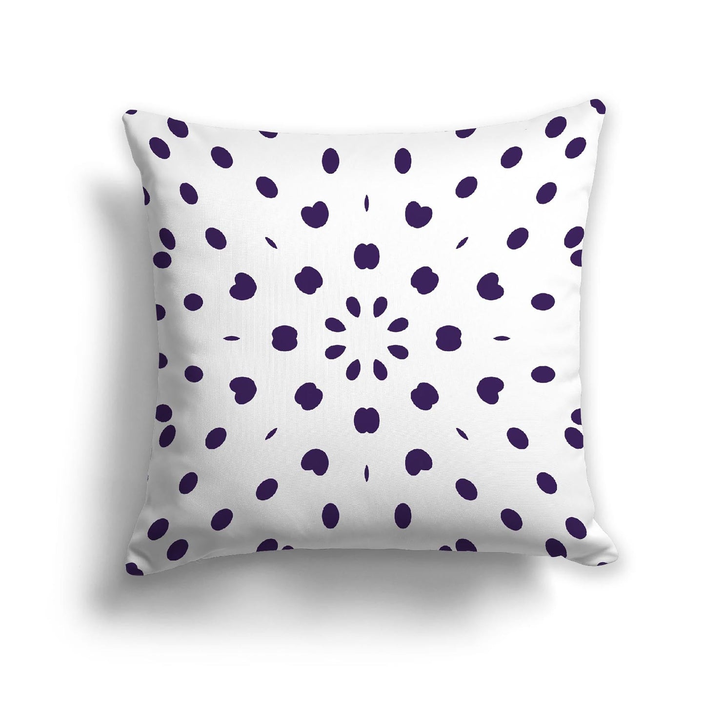 Off-White Cotton Canvas Cushion Covers with Purple Burst Pattern on Front, CACU-CC-1143-231, 56 x 56 cm, 22 x 22 inches