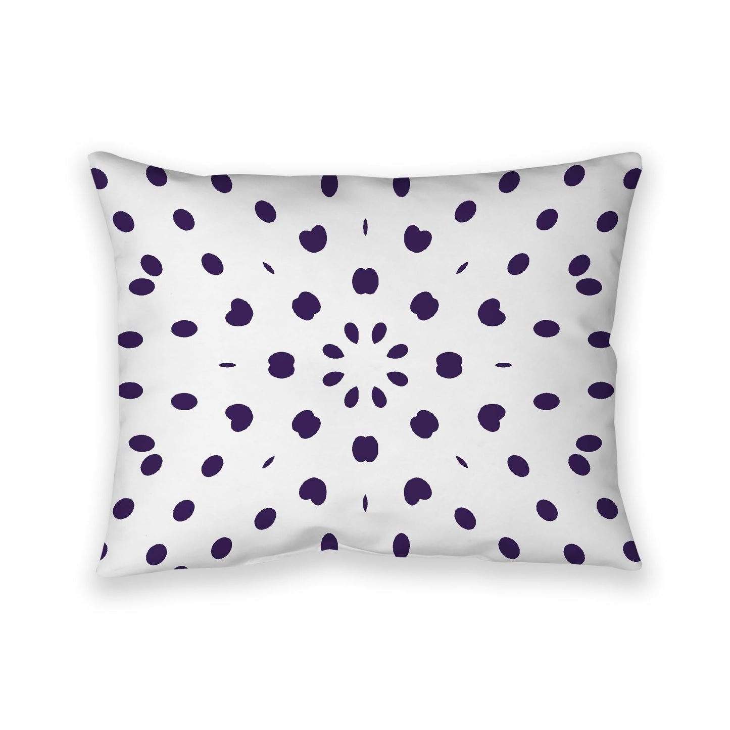 Off-White Cotton Canvas Cushion Covers with Purple Burst Pattern on Front, CACU-CC-1143-231, 66 x 51 cm, 26 x 20 inches