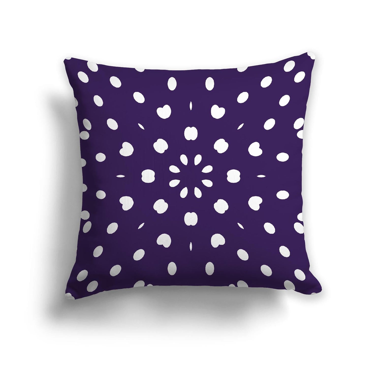 Purple Cotton Canvas Cushion Covers with Off-White Burst Pattern on Front, CACU-CC-1143-232, 56 x 56 cm, 22 x 22 inches