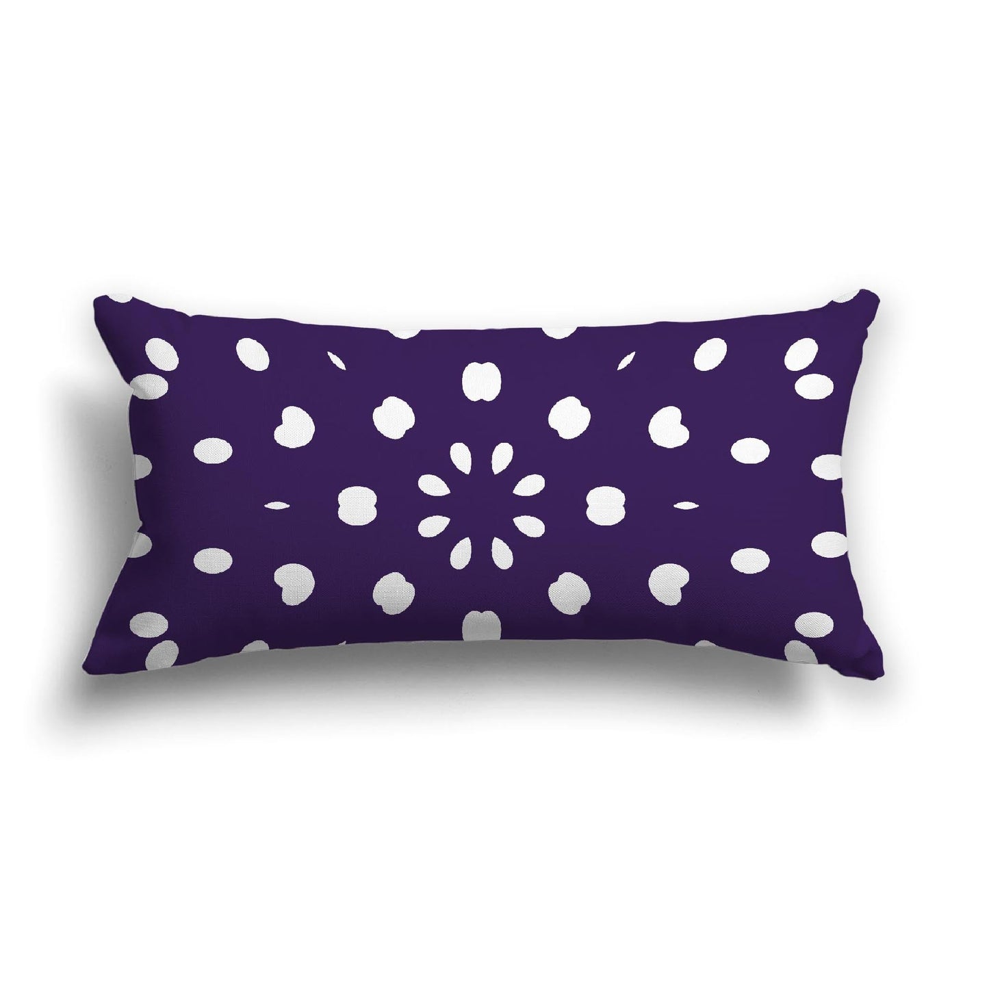 Purple Cotton Canvas Cushion Covers with Off-White Burst Pattern on Front, CACU-CC-1143-232, 61 x 30 cm, 24 x 12 inches
