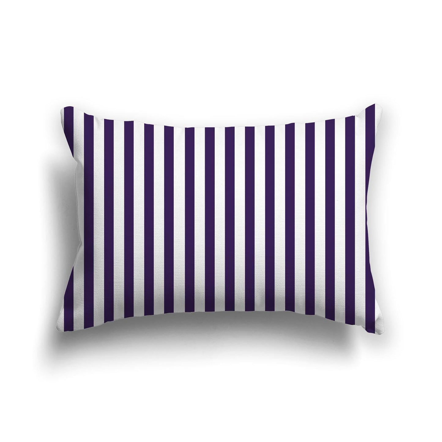 Off-White Cotton Canvas Cushion Covers with Thin Purple Bars on Front, CACU-CC-1143-241, 51 x 36 cm, 20 x 14 inches
