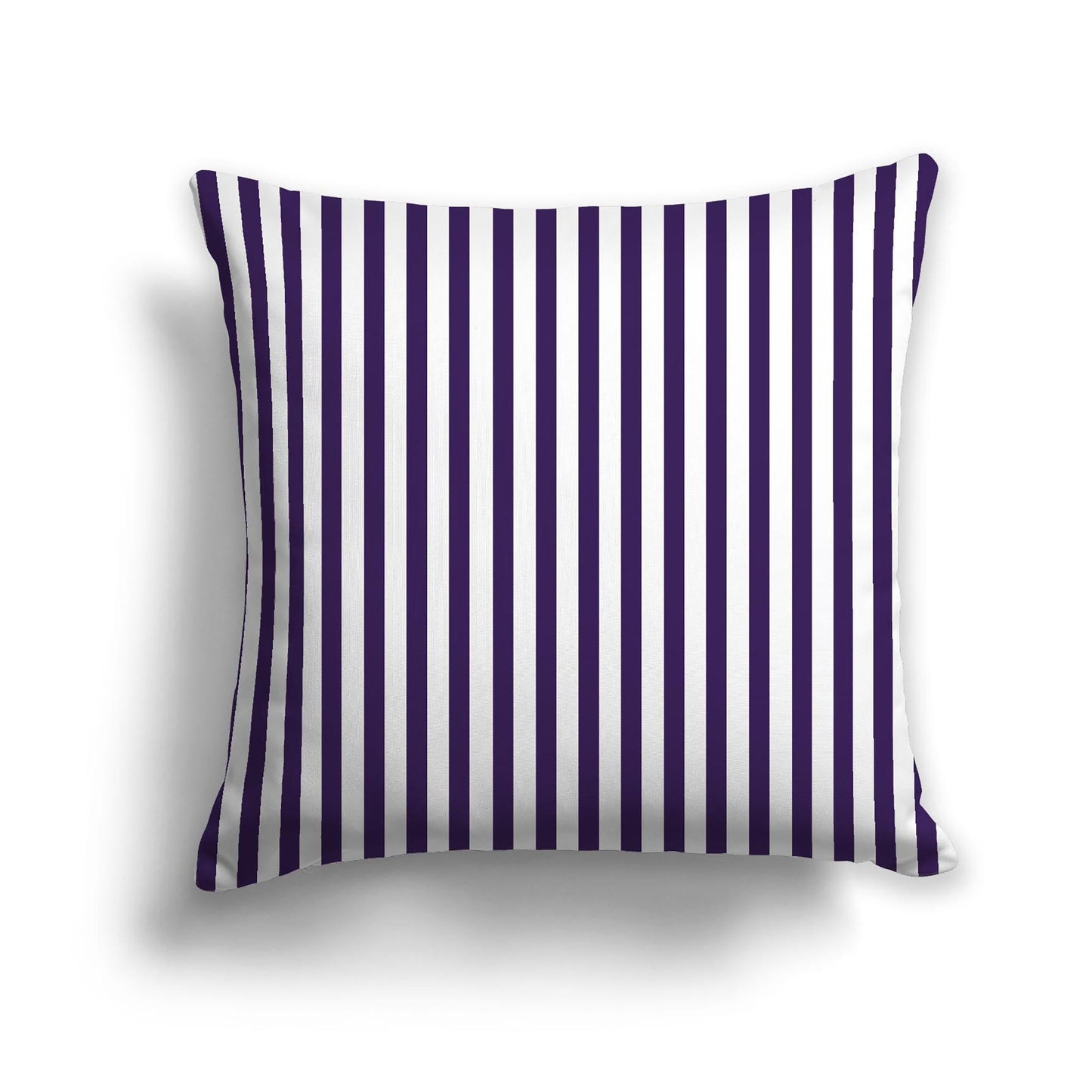 Off-White Cotton Canvas Cushion Covers with Thin Purple Bars on Front, CACU-CC-1143-241, 56 x 56 cm, 22 x 22 inches
