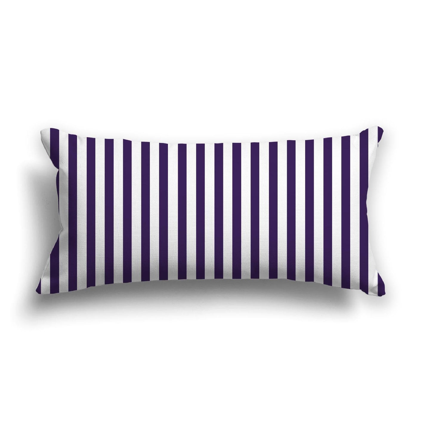Off-White Cotton Canvas Cushion Covers with Thin Purple Bars on Front, CACU-CC-1143-241, 61 x 30 cm, 24 x 12 inches
