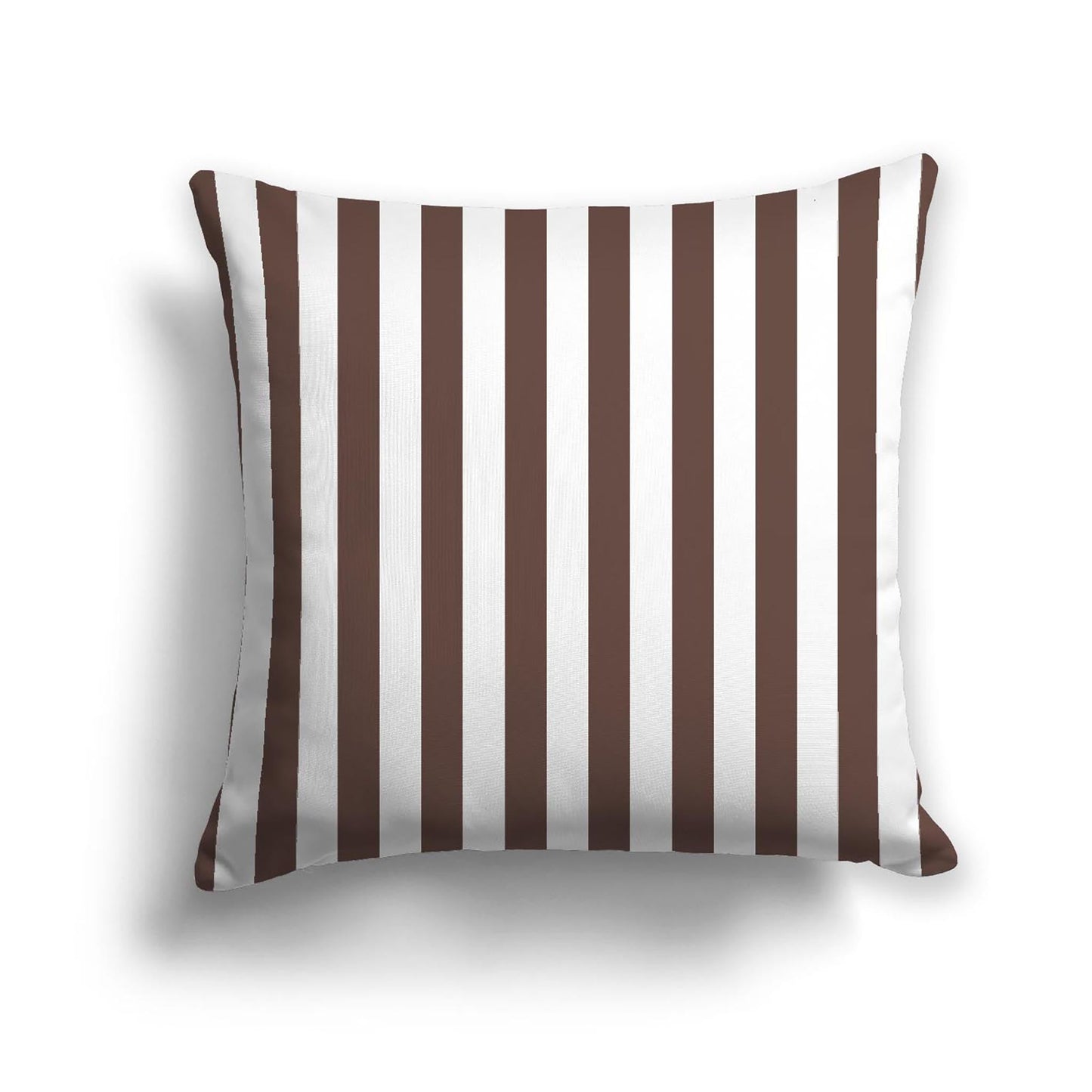 Off-White Cotton Canvas Cushion Covers with Brown Bars on Front, CACU-CC-1161-051, 46 x 46 cm, 18 x 18 inches