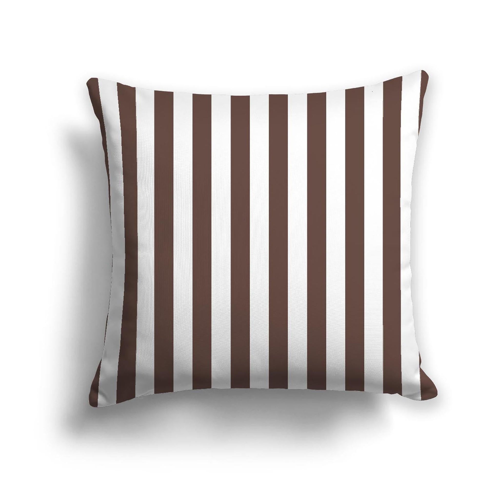 Off-White Cotton Canvas Cushion Covers with Brown Bars on Front, CACU-CC-1161-051, 46 x 46 cm, 18 x 18 inches