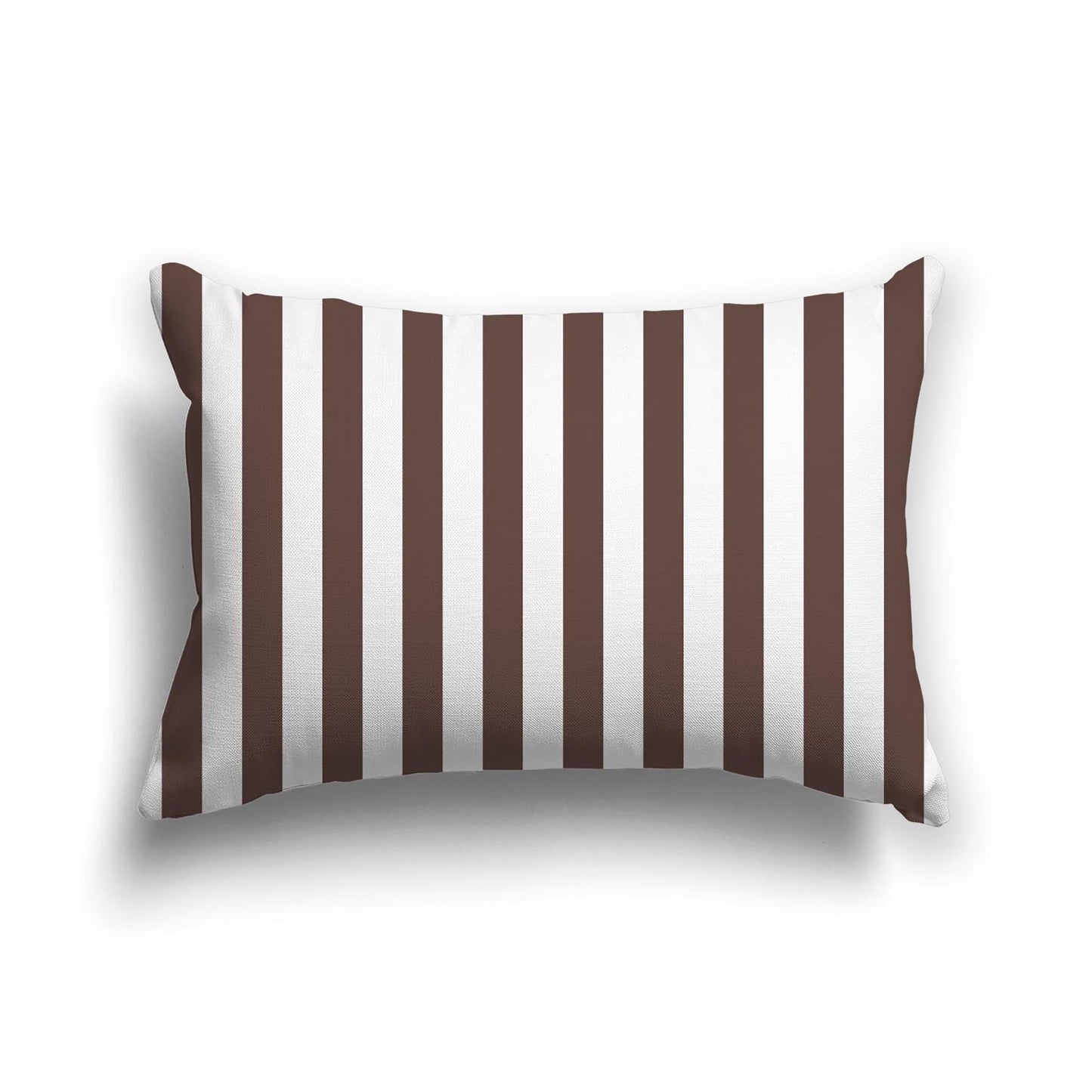 Off-White Cotton Canvas Cushion Covers with Brown Bars on Front, CACU-CC-1161-051, 51 x 36 cm, 20 x 14 inches