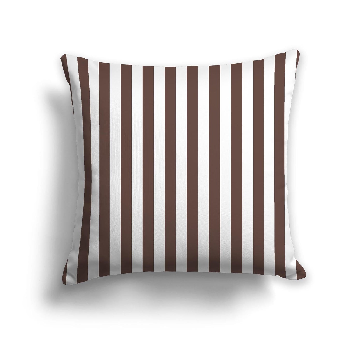 Off-White Cotton Canvas Cushion Covers with Brown Bars on Front, CACU-CC-1161-051, 56 x 56 cm, 22 x 22 inches