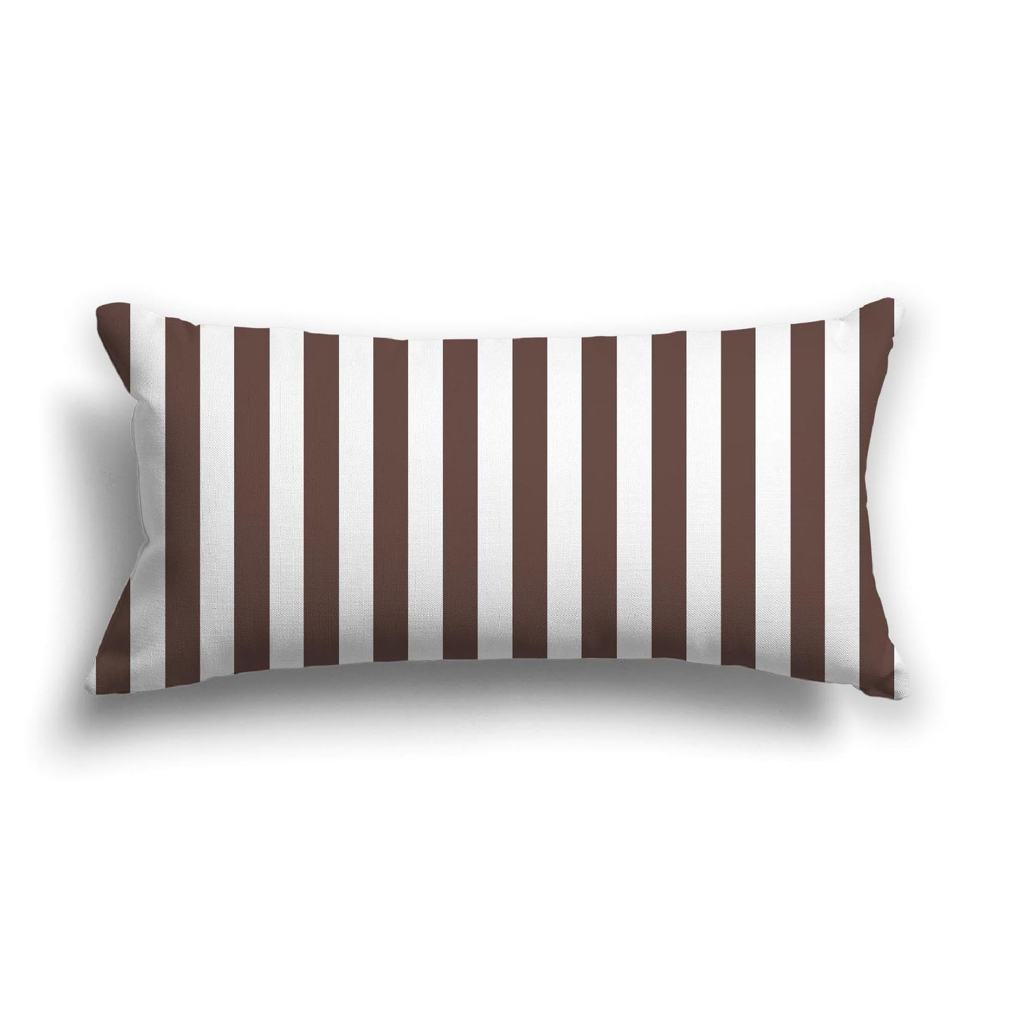 Off-White Cotton Canvas Cushion Covers with Brown Bars on Front, CACU-CC-1161-051, 61 x 30 cm, 24 x 12 inches