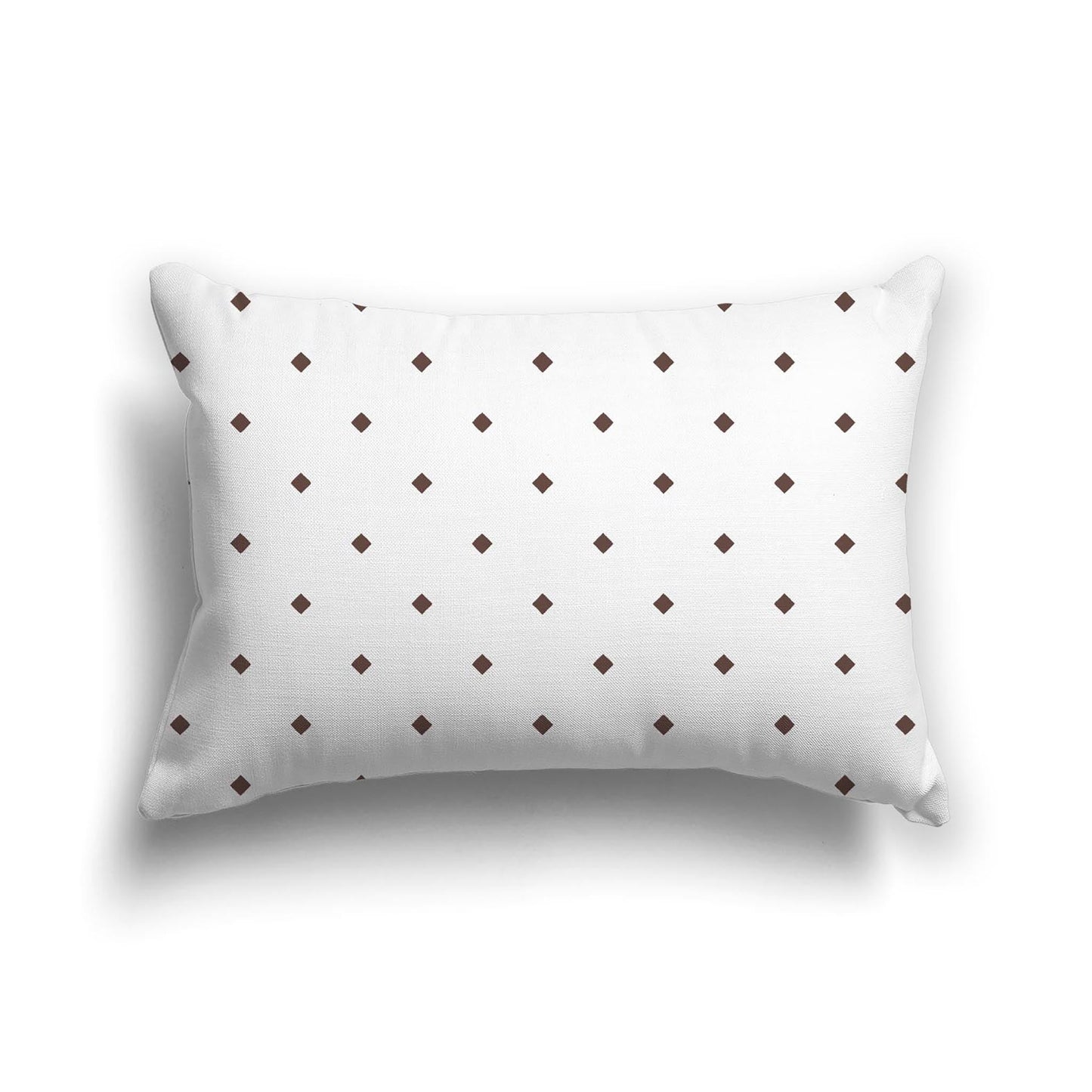 Off-White Cotton Canvas Cushion Covers with Brown Diamonds on Front, CACU-CC-1161-101, 51 x 36 cm, 20 x 14 inches