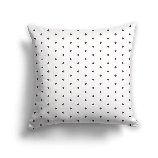 Off-White Cotton Canvas Cushion Covers with Fine Brown Diamonds on Front, CACU-CC-1161-111, 46 x 46 cm, 18 x 18 inches