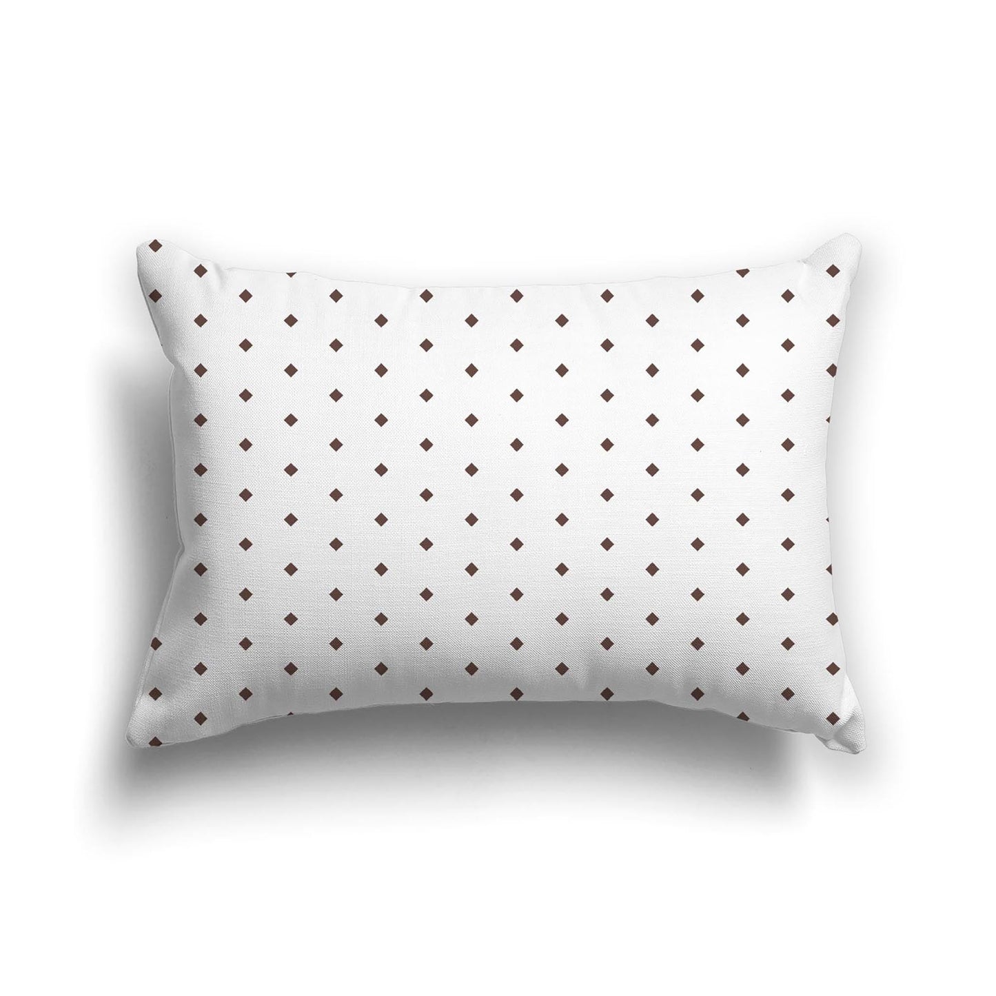 Off-White Cotton Canvas Cushion Covers with Fine Brown Diamonds on Front, CACU-CC-1161-111, 51 x 36 cm, 20 x 14 inches