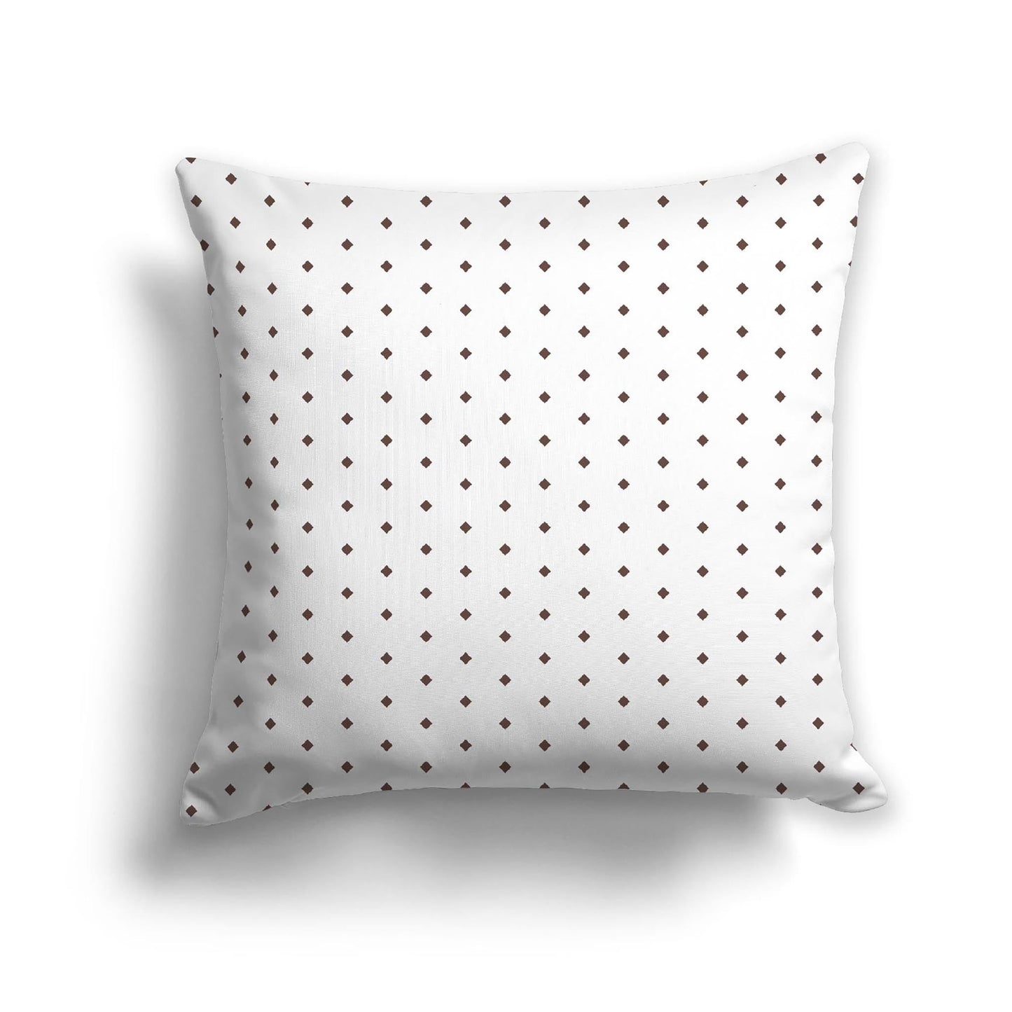 Off-White Cotton Canvas Cushion Covers with Fine Brown Diamonds on Front, CACU-CC-1161-111, 56 x 56 cm, 22 x 22 inches