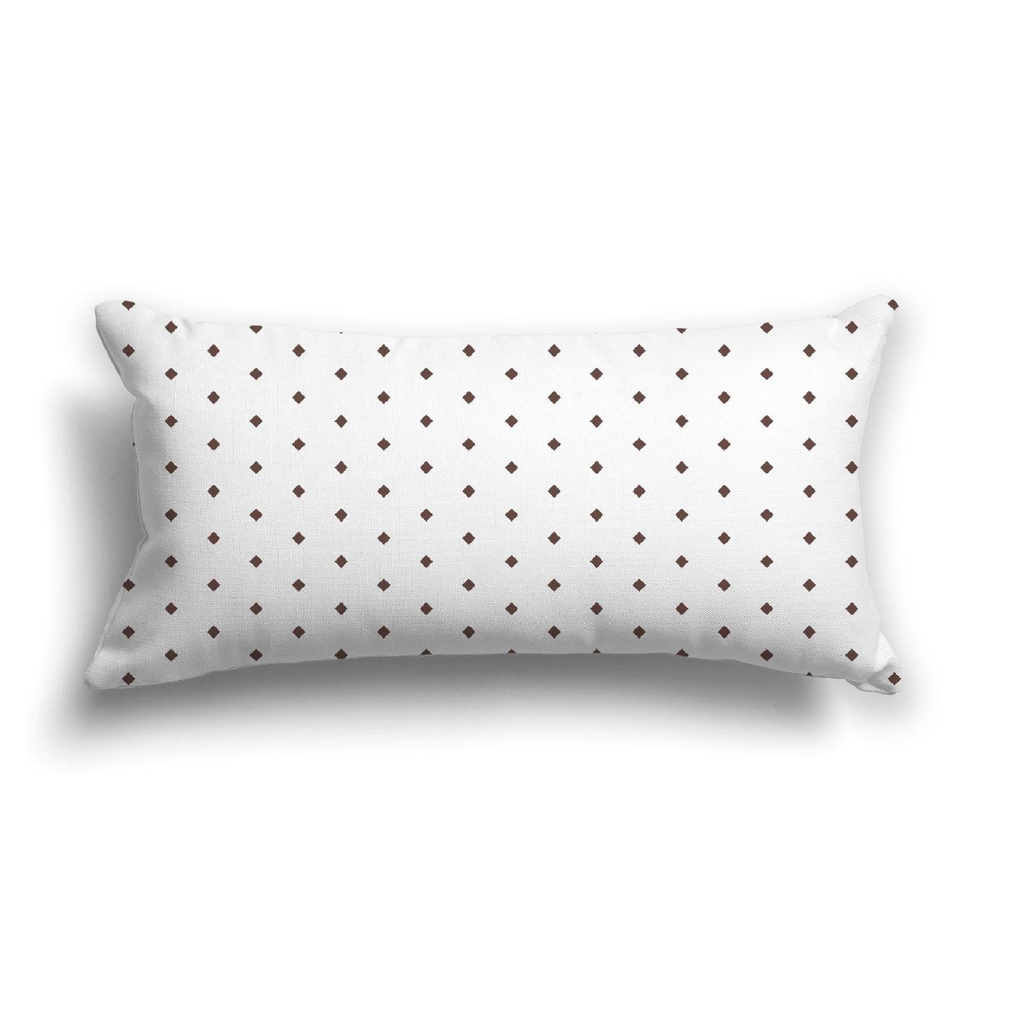 Off-White Cotton Canvas Cushion Covers with Fine Brown Diamonds on Front, CACU-CC-1161-111, 61 x 30 cm, 24 x 12 inches