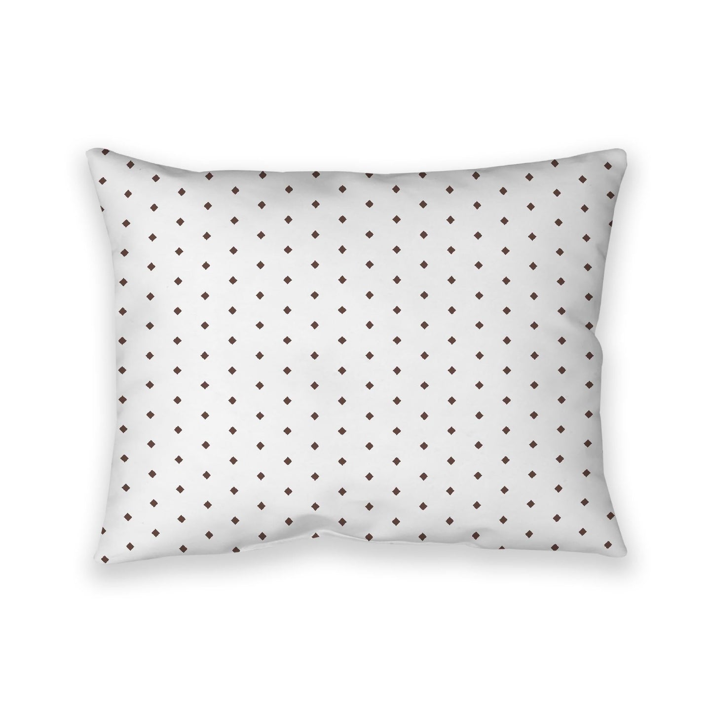 Off-White Cotton Canvas Cushion Covers with Fine Brown Diamonds on Front, CACU-CC-1161-111, 66 x 51 cm, 26 x 20 inches