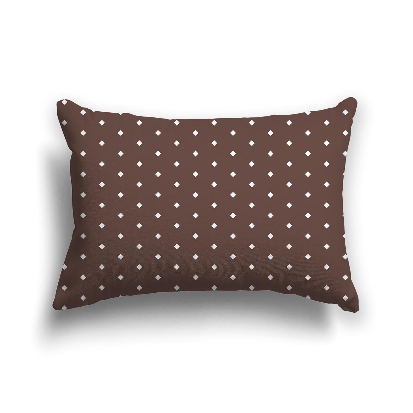 Brown Cotton Canvas Cushion Covers with Fine Off-White Diamonds on Front, CACU-CC-1161-112, 51 x 36 cm, 20 x 14 inches