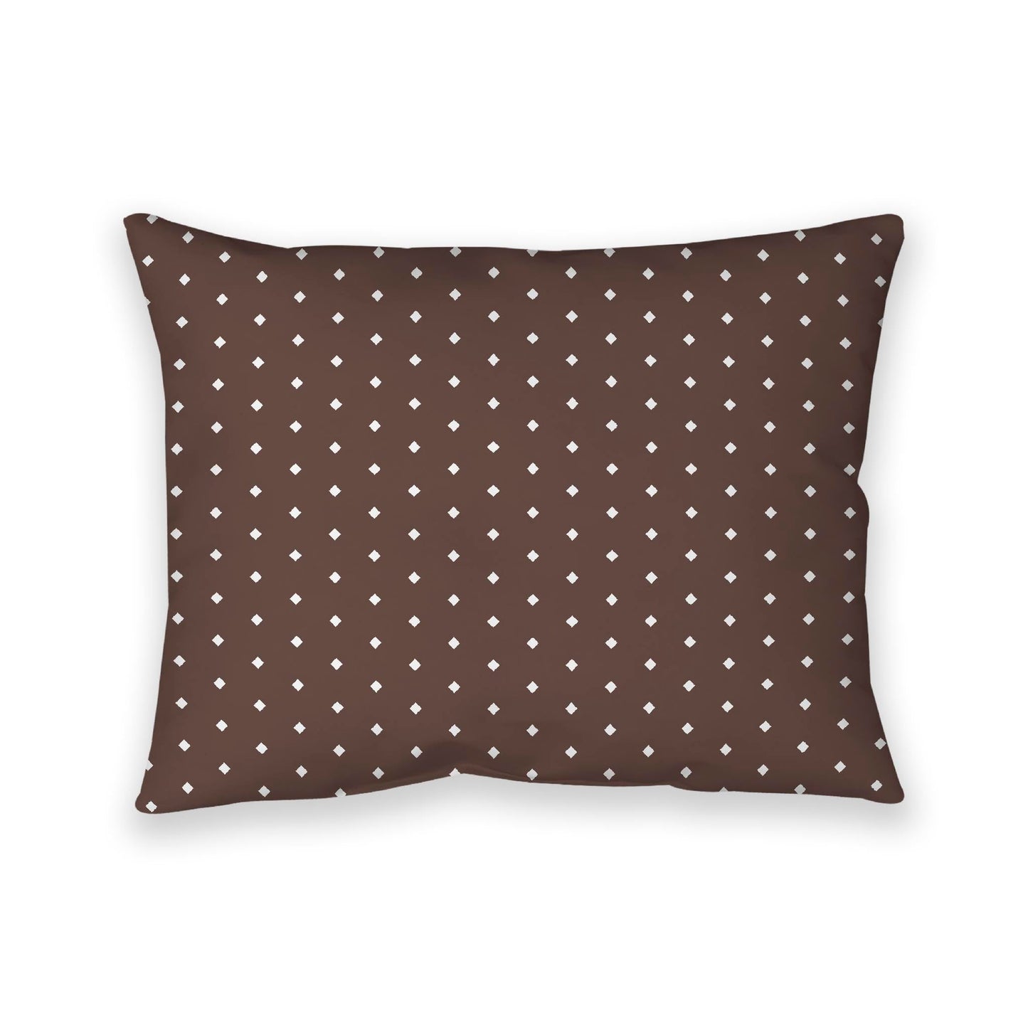 Brown Cotton Canvas Cushion Covers with Fine Off-White Diamonds on Front, CACU-CC-1161-112, 66 x 51 cm, 26 x 20 inches