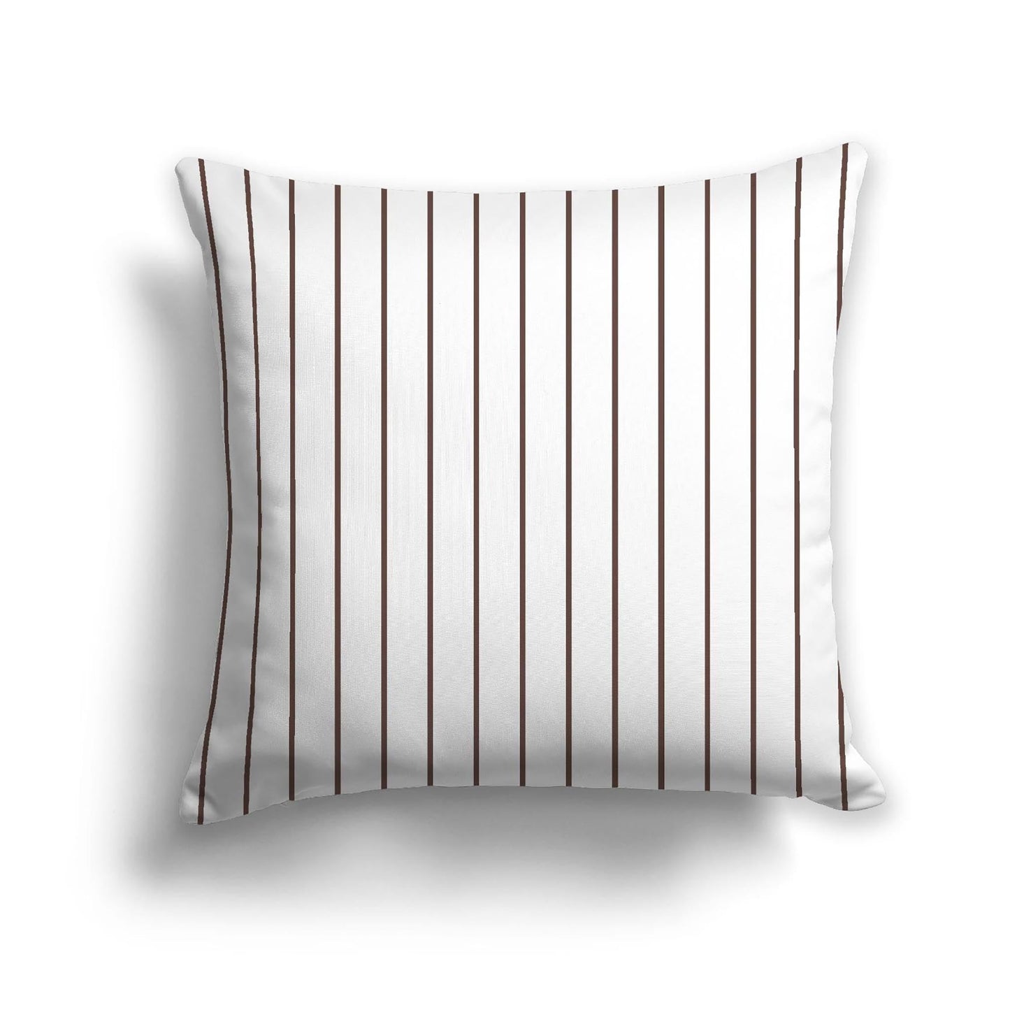 Off-White Cotton Canvas Cushion Covers with Fine Brown Stripes on Front, CACU-CC-1161-151, 56 x 56 cm, 22 x 22 inches
