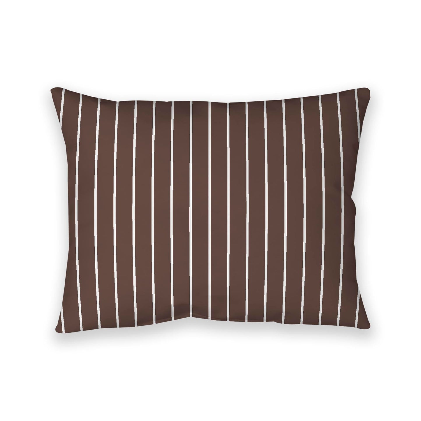 Brown Cotton Canvas Cushion Covers with Fine Off-White Stripes on Front, CACU-CC-1161-152, 66 x 51 cm, 26 x 20 inches