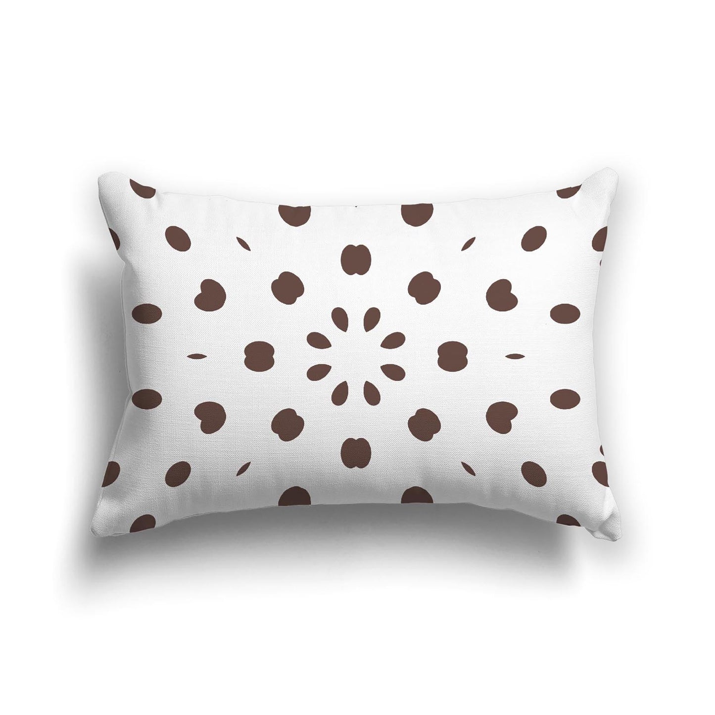Off-White Cotton Canvas Cushion Covers with Brown Burst Pattern on Front, CACU-CC-1161-231, 51 x 36 cm, 20 x 14 inches
