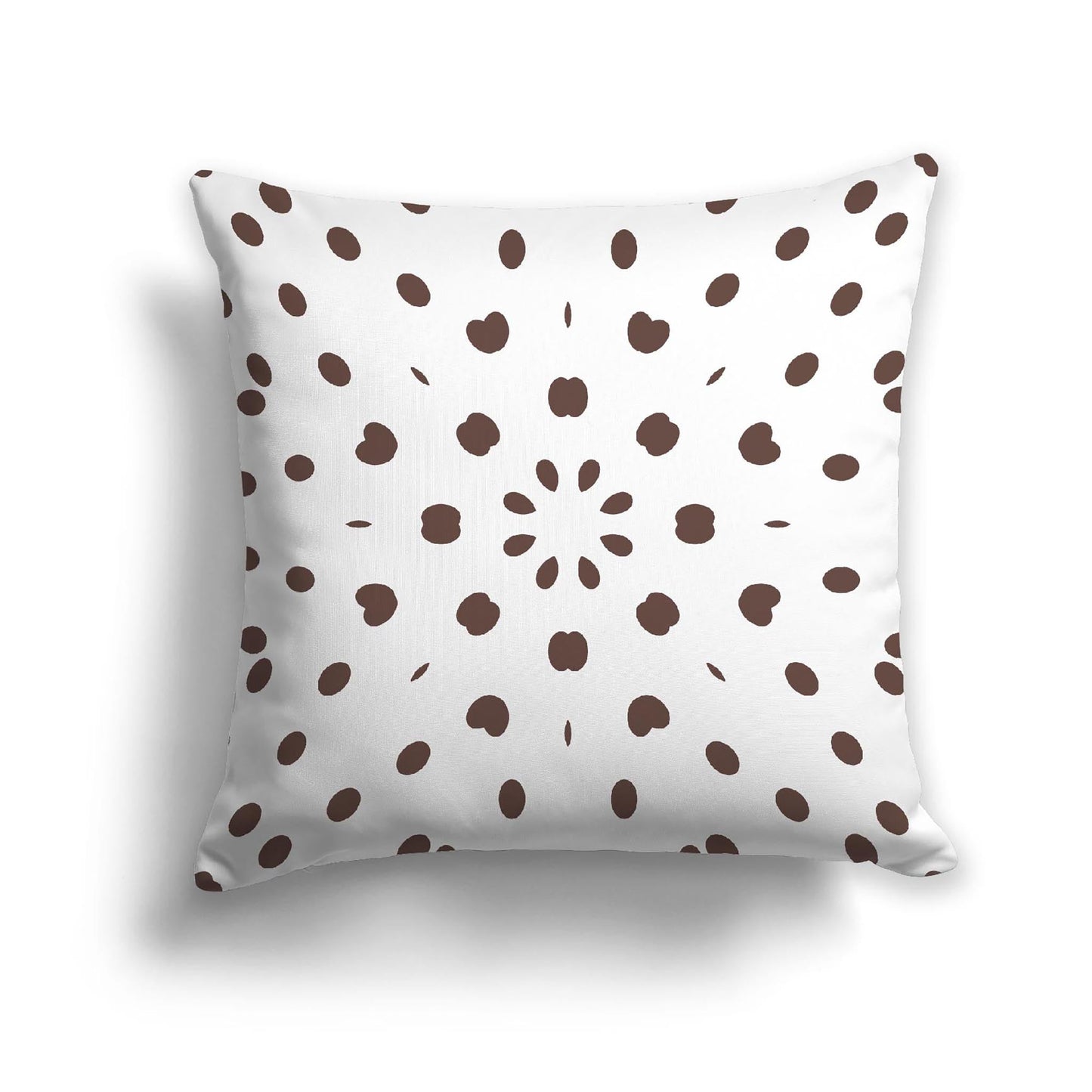 Off-White Cotton Canvas Cushion Covers with Brown Burst Pattern on Front, CACU-CC-1161-231, 56 x 56 cm, 22 x 22 inches