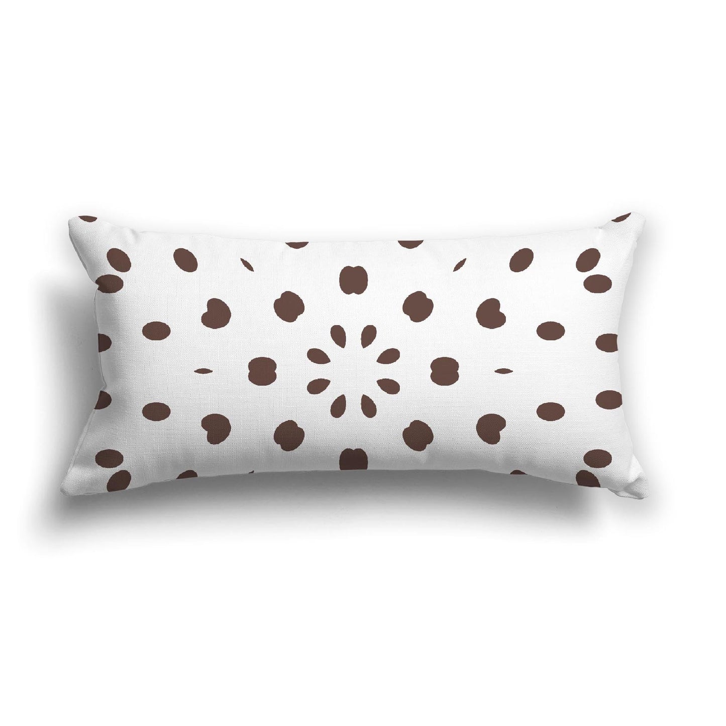 Off-White Cotton Canvas Cushion Covers with Brown Burst Pattern on Front, CACU-CC-1161-231, 61 x 30 cm, 24 x 12 inches