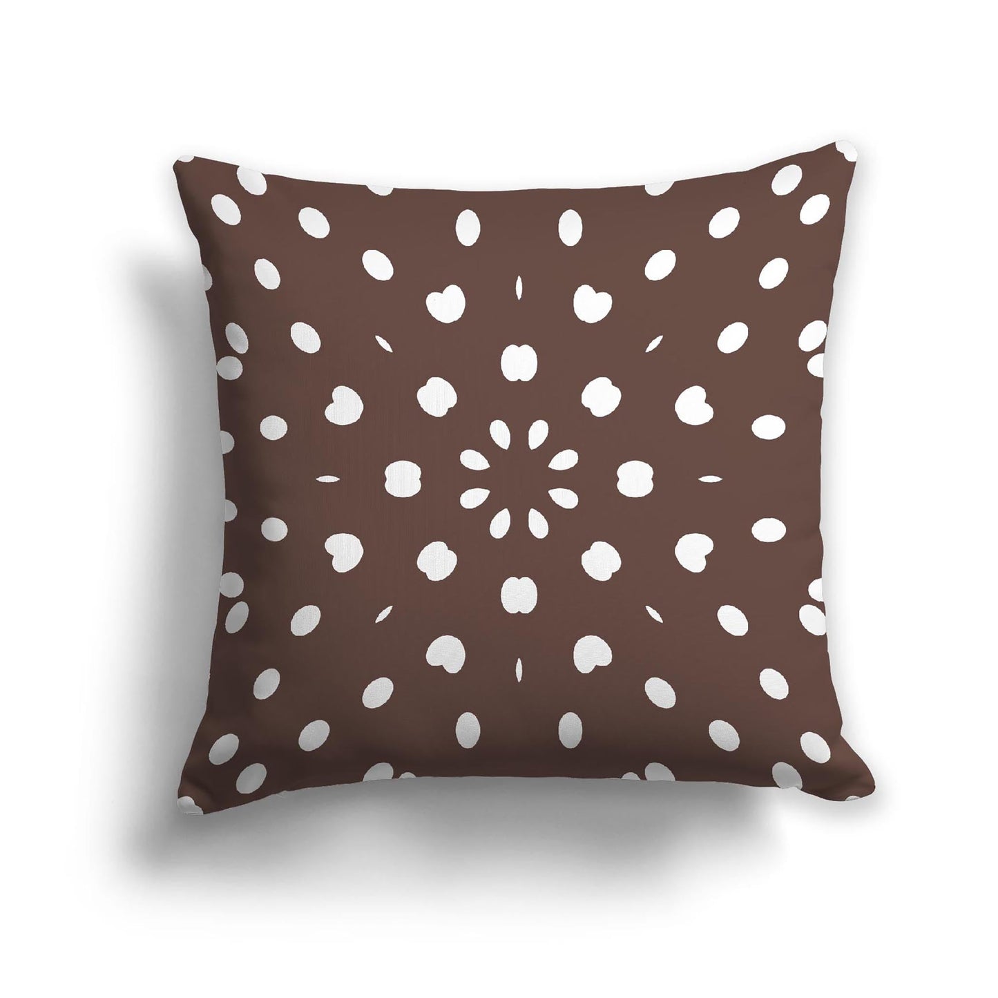 Brown Cotton Canvas Cushion Covers with Off-White Burst Pattern on Front, CACU-CC-1161-232, 56 x 56 cm, 22 x 22 inches
