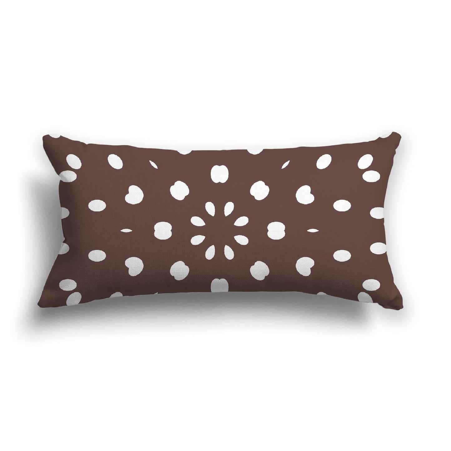 Brown Cotton Canvas Cushion Covers with Off-White Burst Pattern on Front, CACU-CC-1161-232, 61 x 30 cm, 24 x 12 inches
