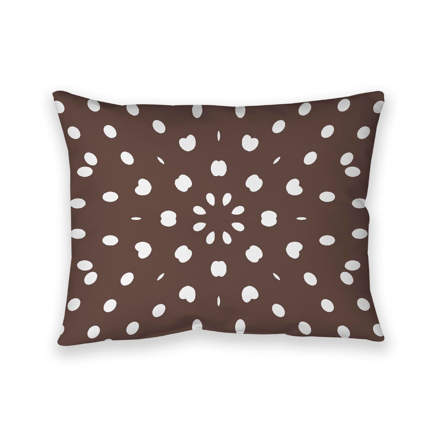 Brown Cotton Canvas Cushion Covers with Off-White Burst Pattern on Front, CACU-CC-1161-232, 66 x 51 cm, 26 x 20 inches