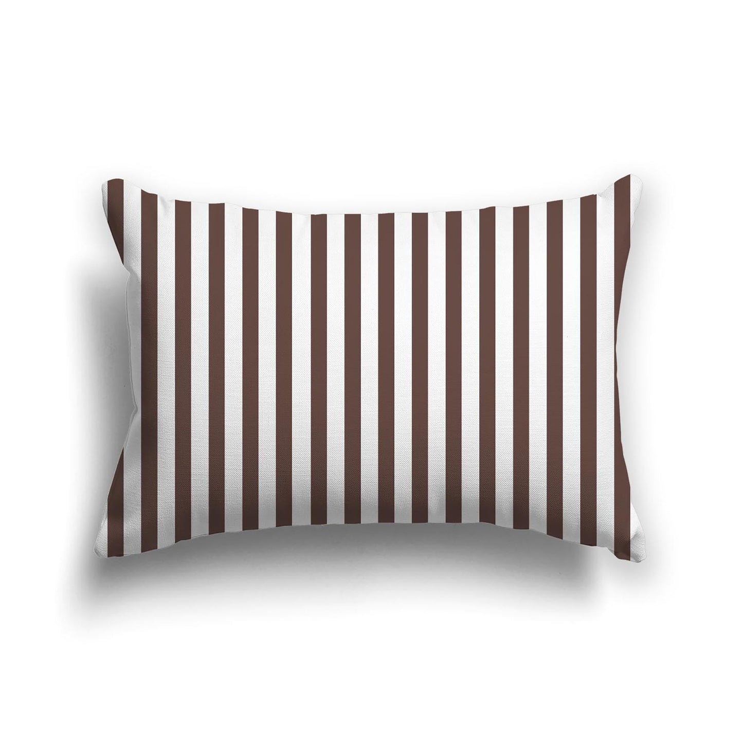 Off-White Cotton Canvas Cushion Covers with Thin Brown Bars on Front, CACU-CC-1161-241, 51 x 36 cm, 20 x 14 inches